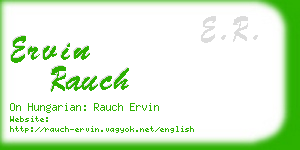 ervin rauch business card